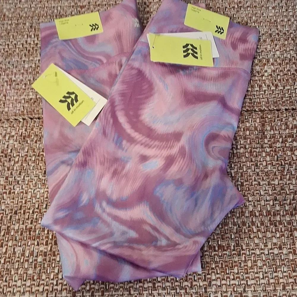 2 PAIRS All In Motion High Rise Girls Leggings New With Tags
